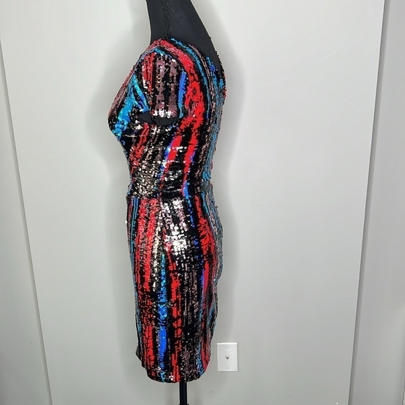 Dress the Population Zoe Sequin Mini Dress Rouge Red Size Small NWOT - Picture 11 of 14